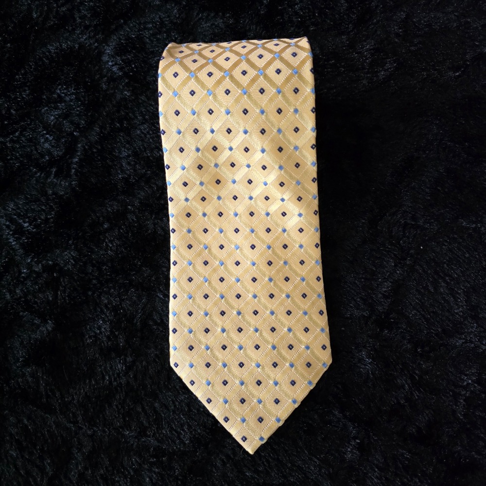 Nautica Classic Men Yellow Geometric Silk Blend Tie Necktie Business Formal Wear
